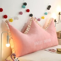 Beddinghome Pink Crown Headboard Pillow - Luxurious and Plush Cushion for Bed or Sofa - Adds Royal Comfort and Style